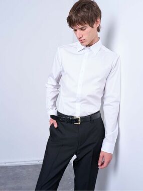 Topman White Long-Sleeve Button-Down Shirt